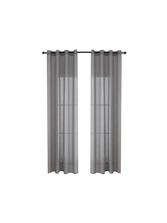 Beauty Home Curtain with Grommet Sharp Art 8448 Gray 8448-Stone 140x270cm