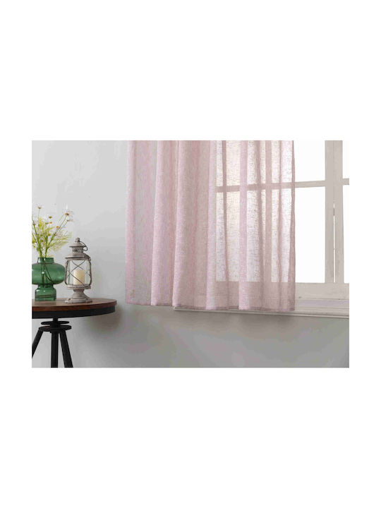 Bazaar247 Κουρτίνα Παραθύρου με Τρέσα Ροζ 200x150εκ.