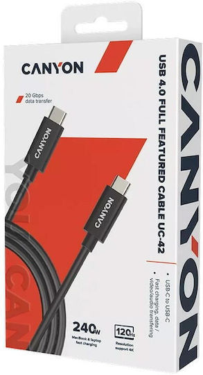 Canyon USB 2.0 Kabel USB-C männlich - USB-C 240W PD Schwarz 2m
