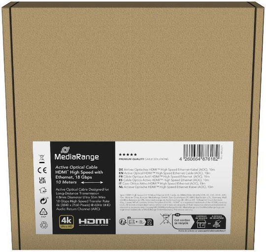 MediaRange Cable HDMI Male - HDMI Male 10m Black