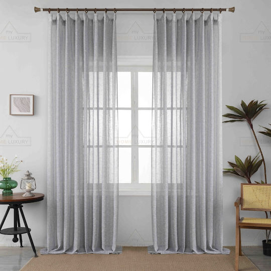 Homeone 6023-43 mit Bleistiftfalten Grau 290x300cm