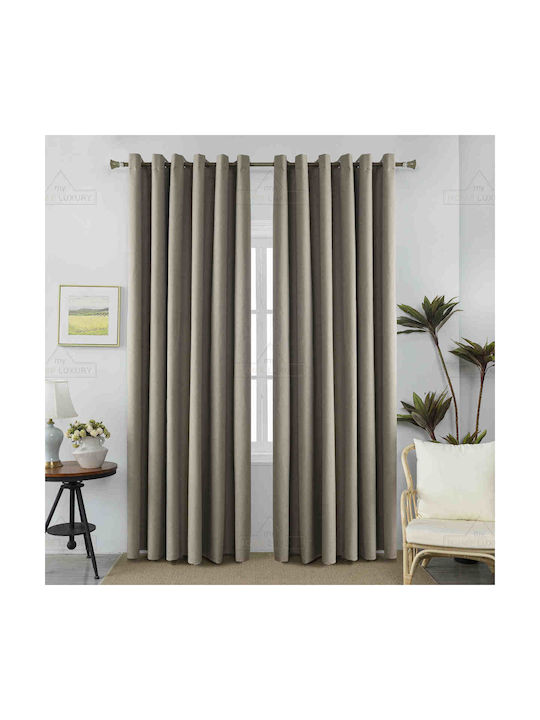 Lucktora Curtain with Grommets Beige 270x265cm
