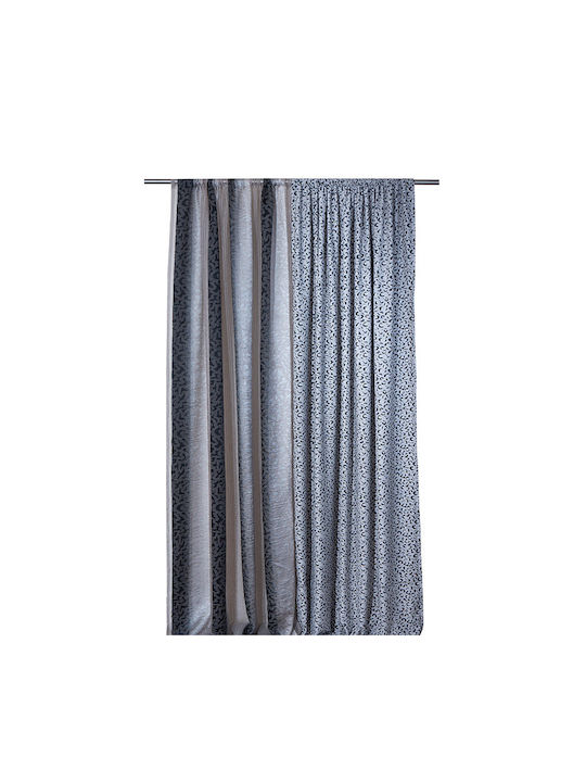 Viopros Curtain with Pencil Pleat Gray 140x270cm