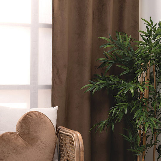 Palamaiki Curtain with Grommet Cyril Brown 140x260cm