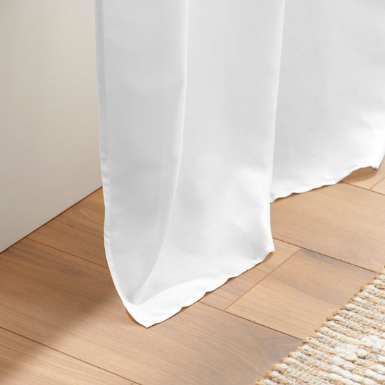 Douceur d'Intérieur Κουρτίνα με Τρουκς L-c Absolu Λευκή 140x260εκ.
