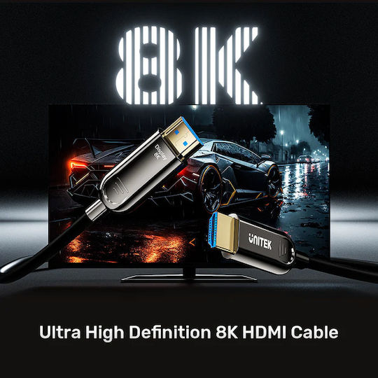 Unitek HDMI 2.1 Ultra High Speed 48Gbps 4K 120Hz HDR VRR Cable HDMI Male - HDMI Male 40m Black