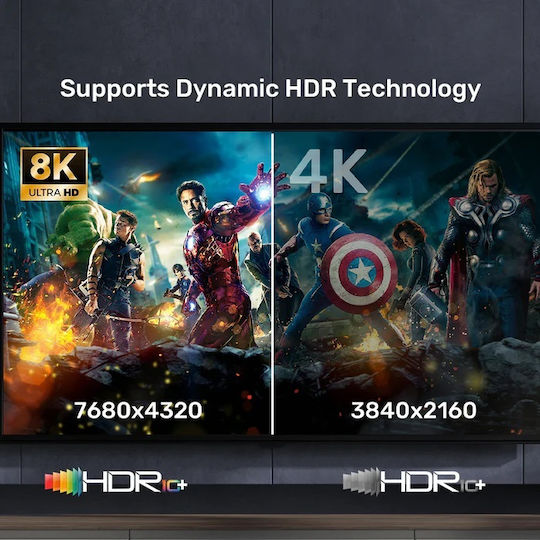 Unitek HDMI 2.1 Ultra High Speed 48Gbps 4K 120Hz HDR VRR Cable HDMI Male - HDMI Male 2m Black