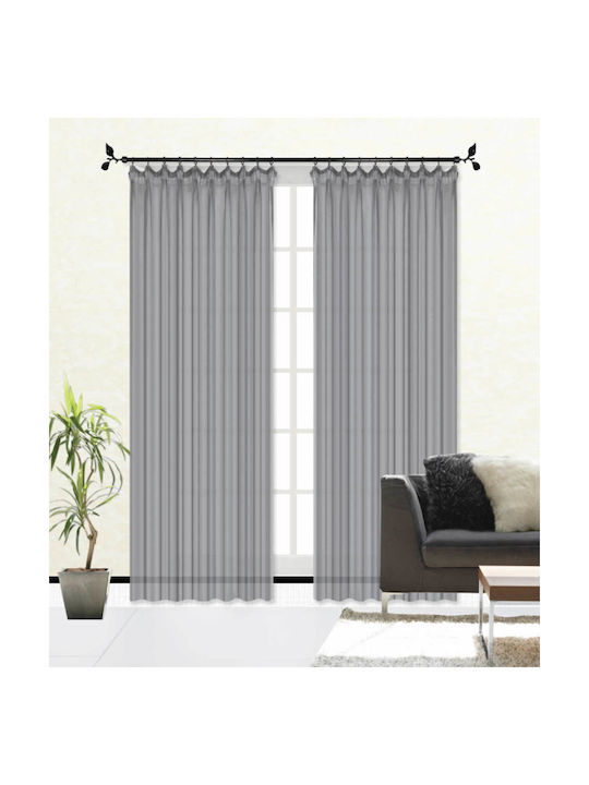 Import Hellas Vorhang mit Bleistiftfalten Vual Grau Dunkel 160x270cm