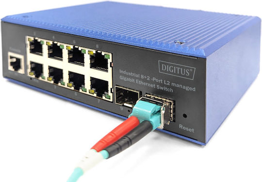 Digitus Managed L2 Switch with 8 Gigabit (1Gbps) Ethernet Ports and 2 SFP Ports