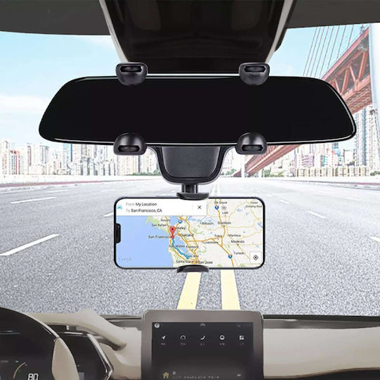 Naxius Holder Mirror Suport Auto pentru Telefon cu cârlige reglabile Neagră