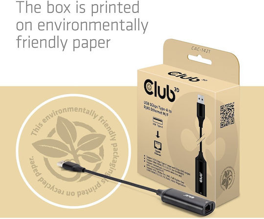 Club3D Μετατροπέας USB-A male σε RCA male 1τμχ CAC-1421