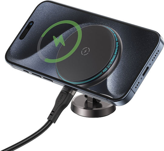 Acefast D30 Car Mobile Mount with Magnet and Wireless Charging Black
