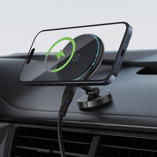 Acefast D30 Car Mobile Mount with Magnet and Wireless Charging Black