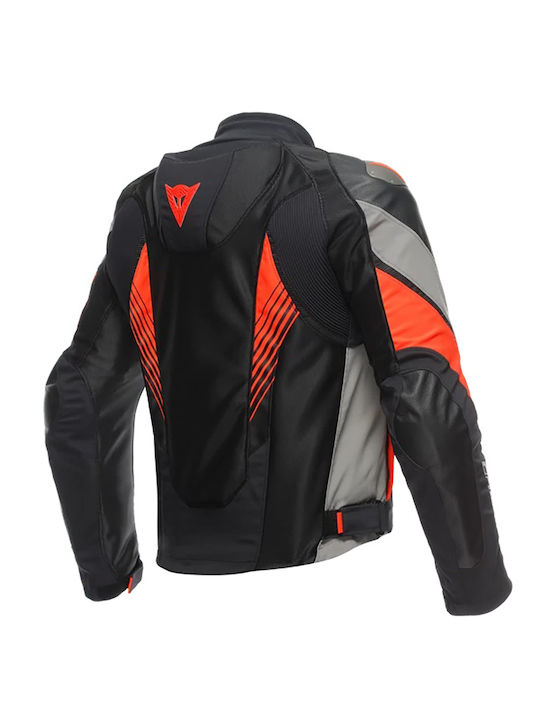 Dainese Super Rider 2 Leder Herren Jacke 4 Jahreszeiten Black/Dark Gull Gray/Fluo-Red