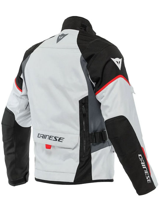 Dainese Tempest 3 D-Dry Winter Men's Motorcycle Jacket Cordura Waterproof Glacier-Gray/Black/Lava-Red