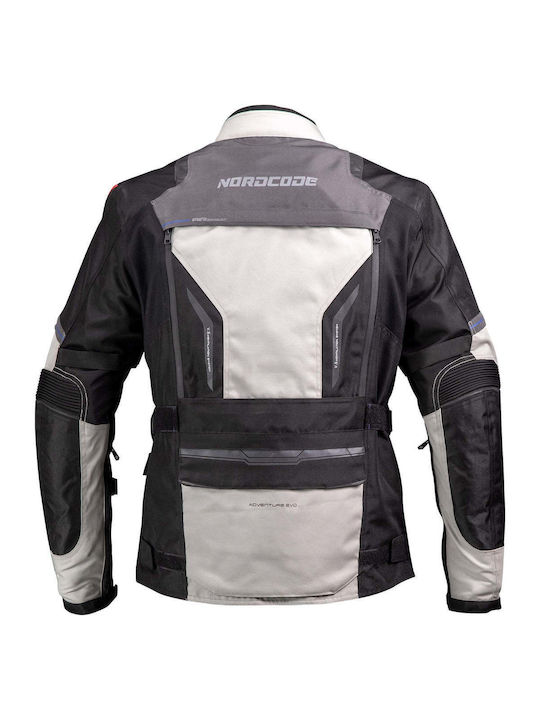 Adventure Evo 24 Men's Motorcycle Jacket Cordura 4 Seasons Waterproof Light-Grey Black