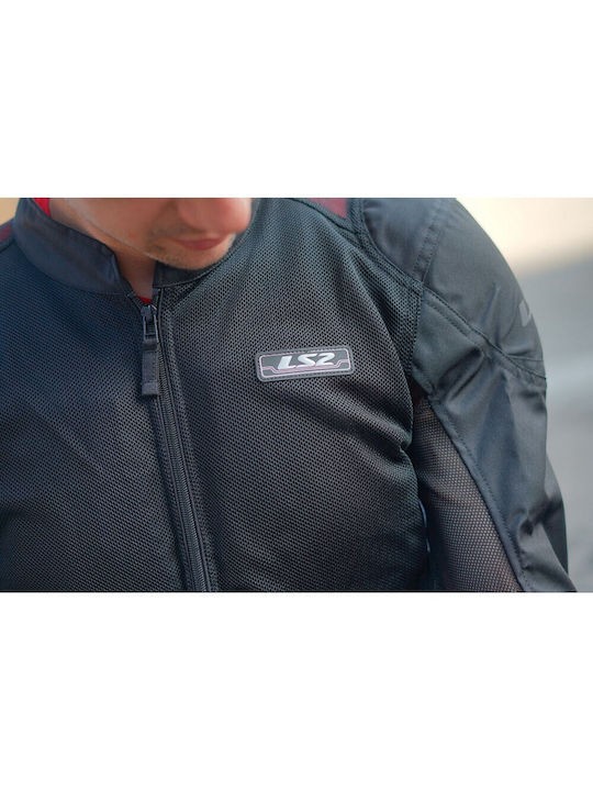 LS2 Airy Summer Men's Motorcycle Jacket Black/ White