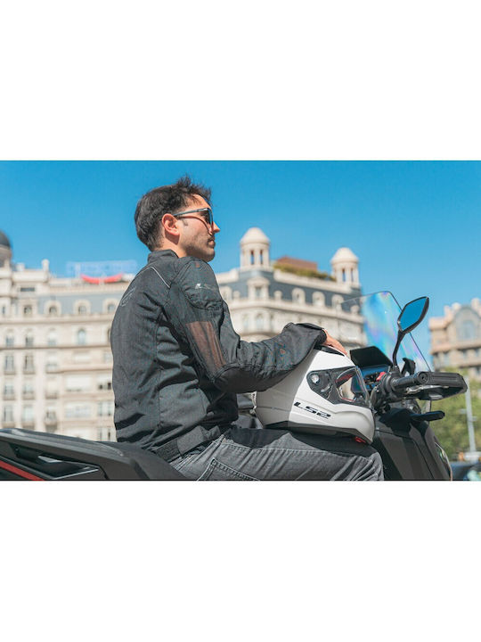 LS2 Airy Summer Men's Motorcycle Jacket Black/ White