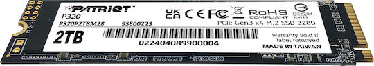 Patriot Viper P320 SSD 2TB M.2 Type with PCI Express 4.0 Connection