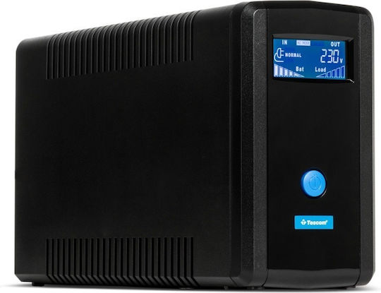 Tescom Leo Plus LCD 650AP UPS Line-Interactive 650VA 390W με 2 Schuko Πρίζες