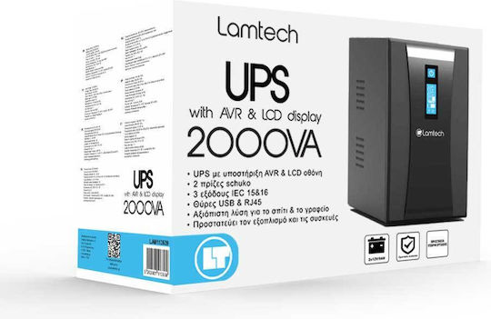 Lamtech LAM113539 Unitate UPS 2000VA 1200W Cu 2 Prize