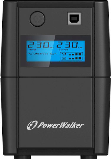 Powerwalker VI 850 SE LCD UPS Line-Interactive 850VA 480W with 2 Schuko Power Plugs