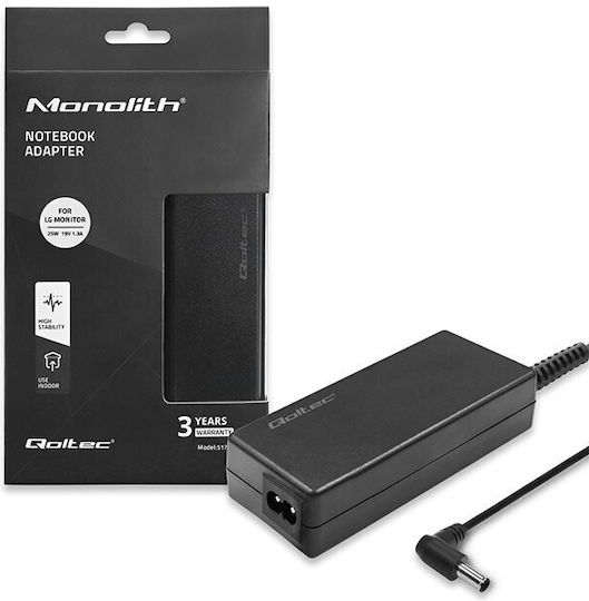Qoltec Φορτιστής Laptop 25W 19V 1.3A για LG με Αποσπώμενο Καλώδιο Τροφοδοσίας