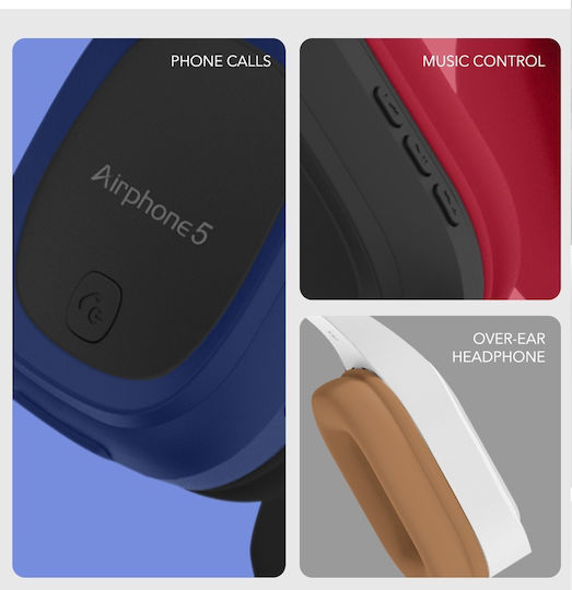 Sonic Gear Airphone 5 Fără fir / Cu fir Over Ear Căști cu 10 ore de Funcționare White Grey