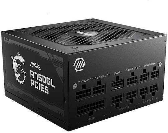 MSI MAG A750GN PCIE5 750W Negru Sursă de Alimentare Calculator Complet cu fir 80 Plus Gold