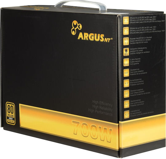 Inter-Tech ArgusNT GPS 700W Μαύρο Τροφοδοτικό Υπολογιστή Full Wired 80 Plus Gold