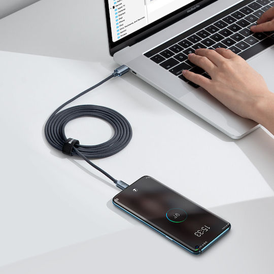 Baseus Crystal Shine Series USB 2.0 Cable USB-C male - USB-C 100W PD Μαύρο 2m CAJY000701