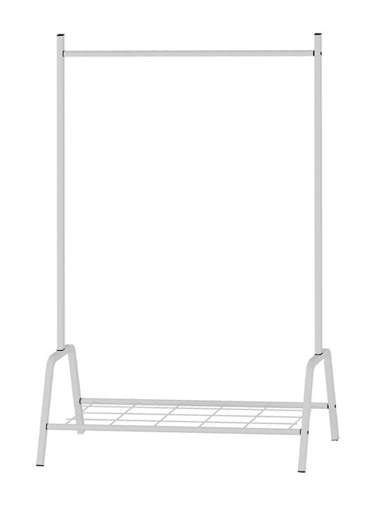 Megapap Κρεμάστρα Δαπέδου από Μέταλλο Λευκή 87.6x36x136cm