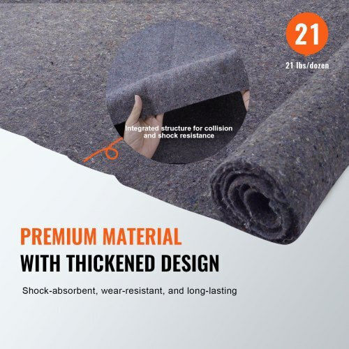Vevor Moving Blankets 72" X 54" Weight 21 Lbs Dz 24 Pack Professional Packing Blanket Recycled Cotton Large Heavy Duty Moving Pads Ideal for Protection of Furniture Floors Appliances
