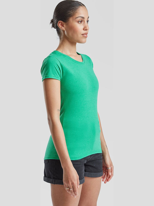 Fruit of the Loom Γυναικείο Διαφημιστικό T-shirt Κοντομάνικο Retro Heather Green