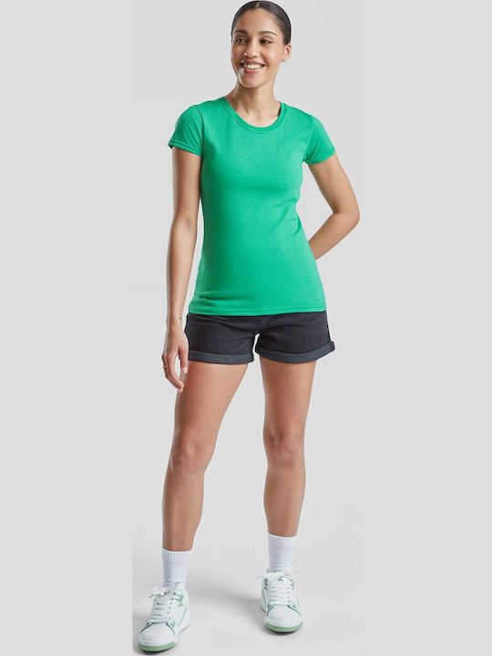 Fruit of the Loom Γυναικείο Διαφημιστικό T-shirt Κοντομάνικο Retro Heather Green