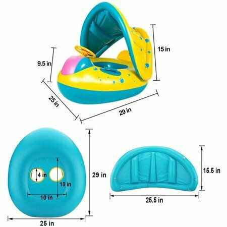 Swimming Aid Swimtrainer 73cm with Sunshade Yellow