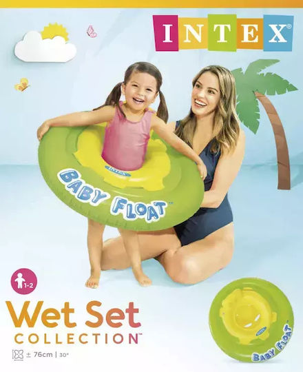 Intex Kinder Schwimmtrainer Swimtrainer mit Durchmesser 76cm für 1-2 Jahre Gelb