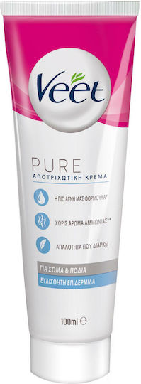 Veet Hair Removal Body Cream Suitable for Sensitive Skin with Aloe Vera 100ml