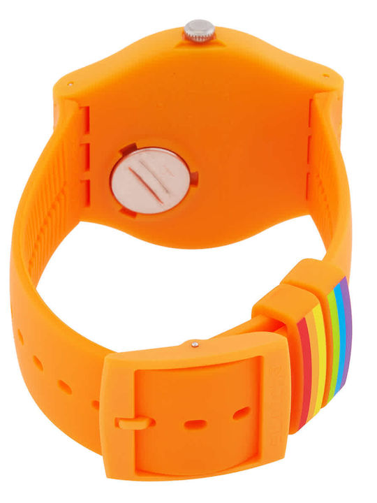 Swatch Neuzeit Women's Watch with Orange Rubber Strap
