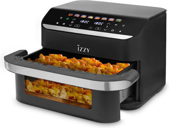 Izzy Air Fryer with Double Detachable Bucket 11lt Black IZ-8260