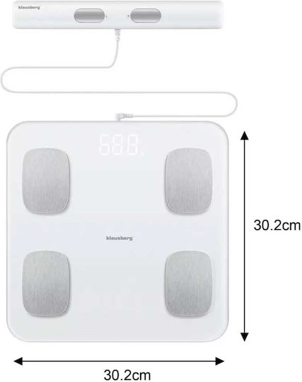 Klausberg Smart Bathroom Scale 180kg with Bluetooth White KB-7853