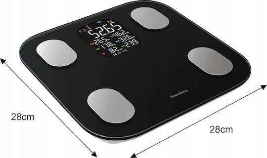 Klausberg Smart Badezimmerwaage mit Bluetooth in Schwarz Farbe KB-7854