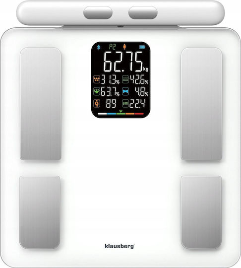 Klausberg Smart Ζυγαριά 180kg με Bluetooth Λευκή KB-7857