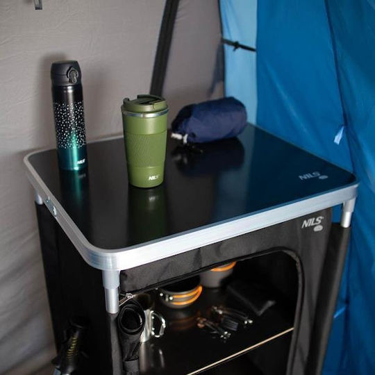 Nils Aluminum Wardrobe for Camping Folding Black