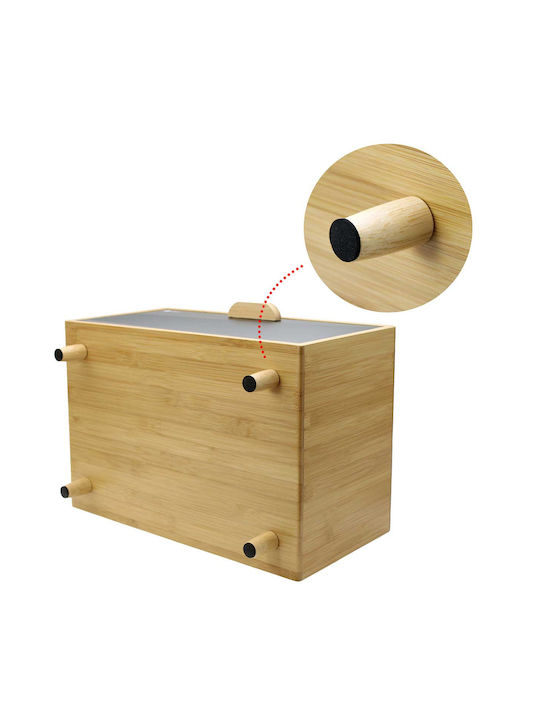 Brunbeste Bread Box with Lid made of Bamboo Beige 35.5x20x21.5cm