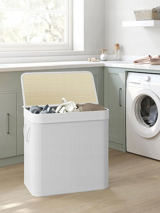 Songmics Laundry Basket Bamboo Folding with Cap 60x40x60.5cm