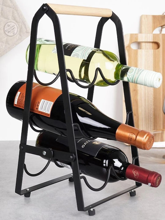 Vilde Freistehende Weinregal mit Rädern Hölzernes Schwarzes 229100 Vilde Freistehende Weinregal mit Rädern Hölzernes Schwarzes 229100