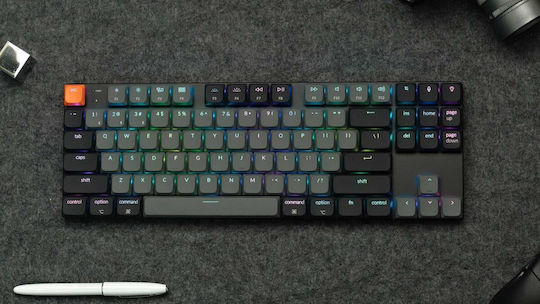 Keychron K1 V6 QMK K1X-B1 Wireless Gaming Mechanical Tenkeyless Keyboard with Keychron Red Switches and RGB Lighting English US
