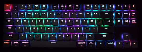 Keychron K1 V6 QMK K1X-B1 Wireless Gaming Mechanical Tenkeyless Keyboard with Keychron Red Switches and RGB Lighting English US
