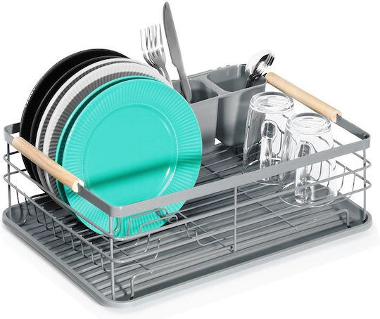 Vilde Suport De Scurgere Pentru Tacâmuri Metalic Gri 42.5x32x14.5cm